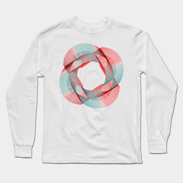 Geometric abstract linear red Long Sleeve T-Shirt by carolsalazar